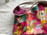 くたくたBag　カンタキルトパッチワーク　ピンク②