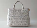 indian ribbon & button linen toteの画像