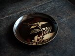 素敵な色味◆枝木と実　漆芸蒔絵中皿　漆器　骨董/antiques 古民家　時代物　明治時代　i1