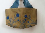 M様オーダー／藍染糸のボタニカル刺繍かばん
