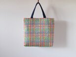 マルチカラーツィード　インポートファブリック　プチトートバッグ　M