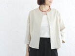 凛とした大人の装いに 桐七炊きコットンリネン はおりジャケット(生成り)CO12