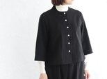 凛とした大人の装いに✦ 桐七炊きコットンリネン はおりジャケット（ブラック）CO12