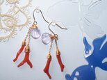 *海を想う*アメジストのシェルとサルディーニャのピアス