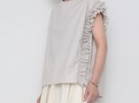 アウトレット　frill tops / pale gray
