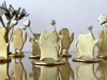 「ハートの猫さん」小さな真鍮オブジェ