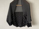 切替パッチワークドット 2WAYカットソー水玉白黒ベージュF