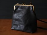 レザーショルダーポーチ　frame porch SHO-61 ＜豚革黒染＞