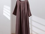★サンプルセール　1点のみ★（24）リネンワンピース ロングワンピース　7分袖　リネン100％