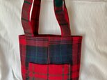 タータンチェックのお散歩バッグ【赤チェック】