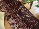 48×99 ボルドーカラー　エスニックな雰囲気　トルコヴィンテージラグ