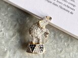 SC141-ヴィンテージブローチ Circus Elephant Clear and Black Rhinestone