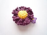 紫の花のヘアクリップ＊滑り止め付の画像