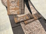 唯屋オリジナル半端帯　インドブロックプリント