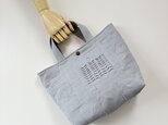 小さな布たちのトートバッグ　グレイッシュブルー