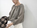 上質リネン100% グレージュ❤︎ゴムブラウジング長袖トップス No.371