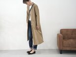 大人のための軽いナチュラルロングコート|綿麻ウェザークロス|カーキベージュ No.363
