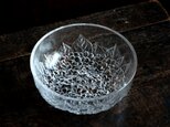 紫陽花の柄◆クリスタル・プレスガラス大鉢　暮らしに　夏　涼しげ　清涼感　昭和後期