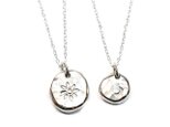 太陽と月 シルバー ペアネックレス PE-165