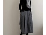 丈調整*起毛コットンフランネルタックスカート*チャコールグレー