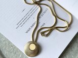 N292-ヴィンテージネックレス U.S.A. Geometric Disc Gold Tone Snake Chain