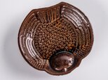瀬戸飴釉 ふくら雀形小皿