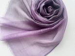 さらウール＊WOOLSILK＊濃鼠色×浅紫色＊手染ウールシルクストール