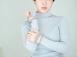 【ジュニパーベリー染め】Organic Cotton無縫製 Cuff borderリブタートルセーター