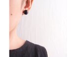 【Gold color】Black Onyx Clip Earrings／ブラックオニキス クリップイヤリング（14mm）