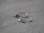 <MTO> -Swissblue topaz・Herkimer diamond- hoops