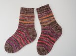 手編みの靴下　「ベリーショコラ」