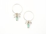-Emerald・Herkimer diamond- hoops