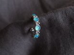SV・K18 Paraiba blue chalcedony・Emerald Ear cuff