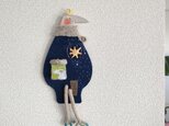 とりの夜さんぽ ブルー | 壁飾り (左)
