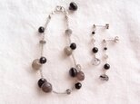 【SV】Black Rutile Quartz Earrings/ブラックルチルクォーツ ミニスタッドピアス