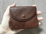 レザースマートウォレット茶