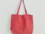 天日干しリネントートbag  L　 ピンク
