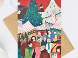 (52)ニュルンベルクのクリスマスマーケット(文字なし) クリスマスカード 3枚セット