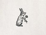ウサギとお花のスタンプの画像