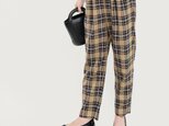 ●SALE20%OFF●ベージュで上質なタータンチェックを楽しむ テーパードパンツ ●ROSIE-TP●