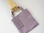 小さな布たちの小さな小さな手提げ　グレイッシュラベンダー