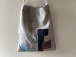 リネンのコラージュと刺し子のバッグ