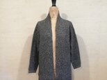 【特別提供品】シルクウールツイードショールアウター　チャコール杢