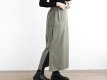 体型を拾わない 「東炊き」贅沢コットン 大人のストレートスカート(オリーブ)SK14