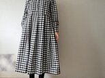 シックな丸襟ワンピース（キンガムチェック）