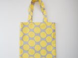 フラットトートバッグ　肩かけ　イエローサークル