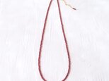 【K14gf】Colored Stone Plane Necklace／Garnet（High-grade）
