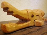 木の立体動物パズル「ani-woods」わにの画像