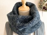 ＊ふんわりあたたか　ヘリンボーンウールのスヌード＊杢ネイビー