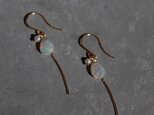#1071_A 現品 GF+K10 プレシャルオパール カーブバー ピアス
